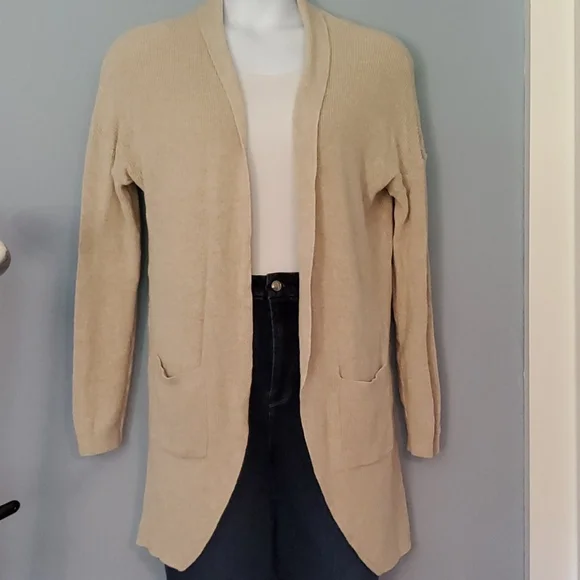 Oatmeal Long Cardigan - Picture 1 of 3